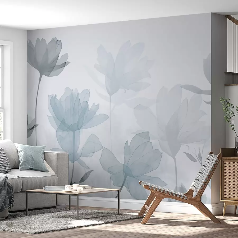 fototapeter Silhuetter av blomster w04489v1