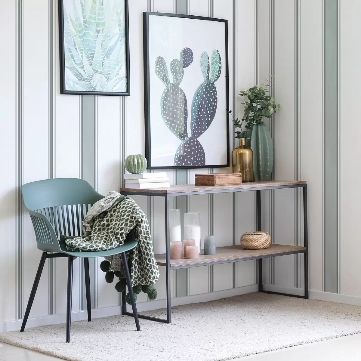 Bakgrunn Brede striper i en gråblå palett a00516