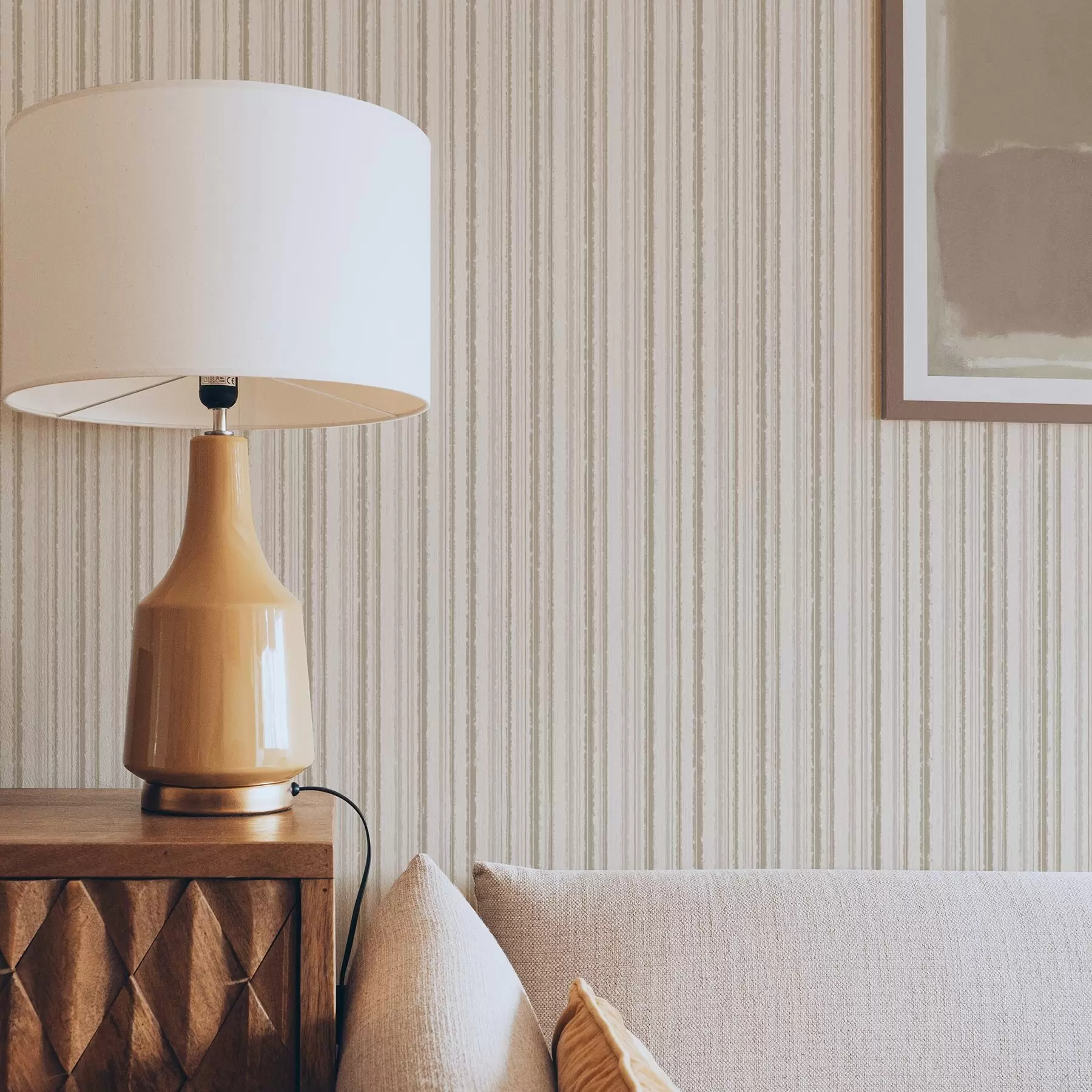 fototapeter Tynne striper i lyse beige toner a00549