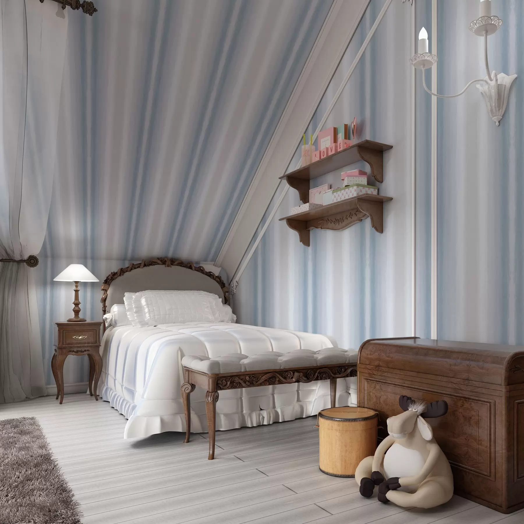 fototapeter Brede striper i kjølige blågrå toner a00551