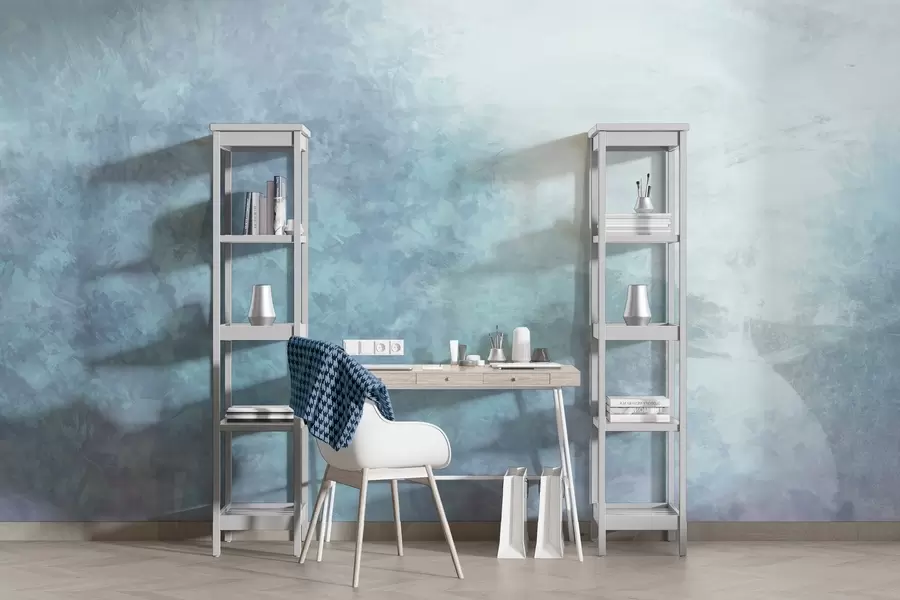 fototapeter  Imitasjon av blader på en betongvegg w04468v1