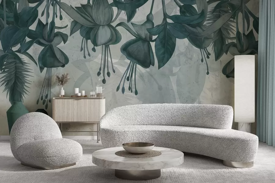 fototapeter Hengende blomster i grungestil w04472v1