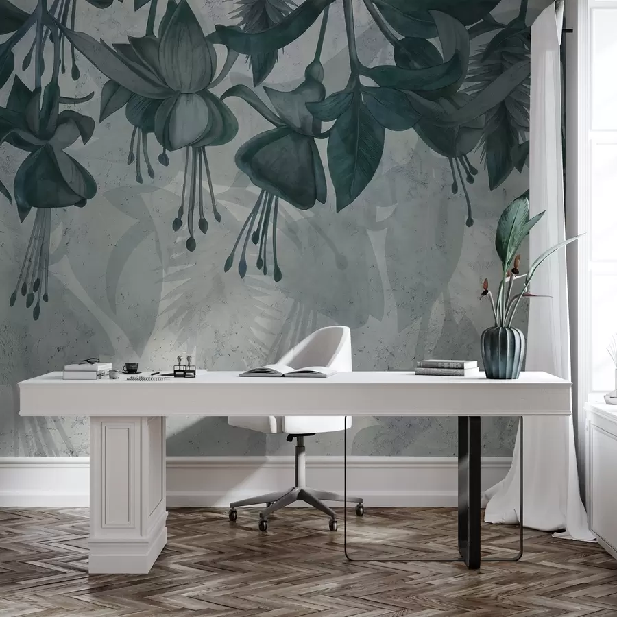 fototapeter Hengende blomster i grungestil w04472v1