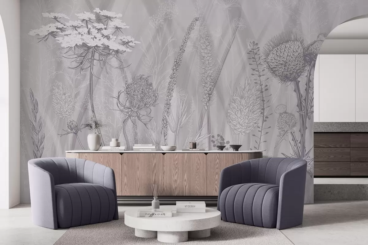 fototapeter Gress og herbarium w04473v2