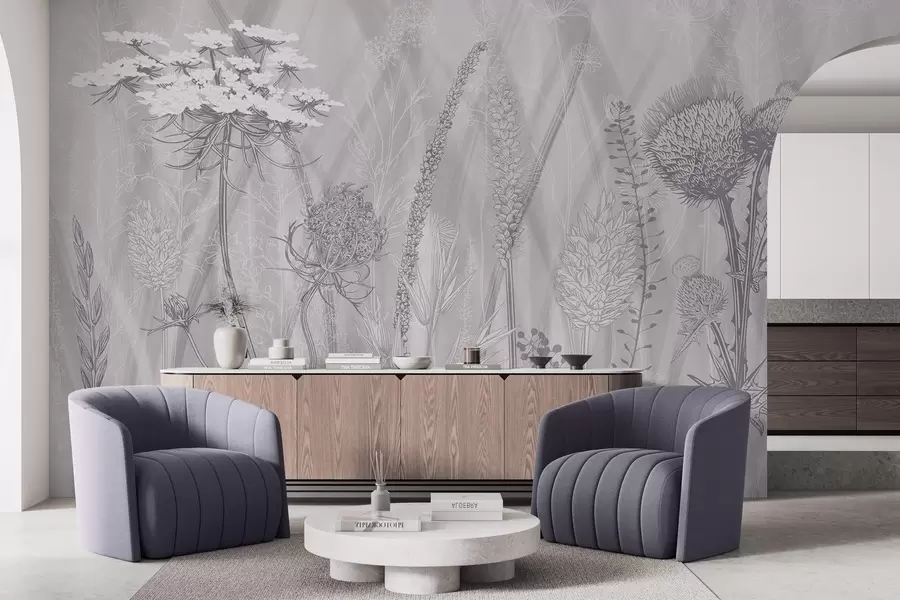 fototapeter Gress og herbarium w04473v2