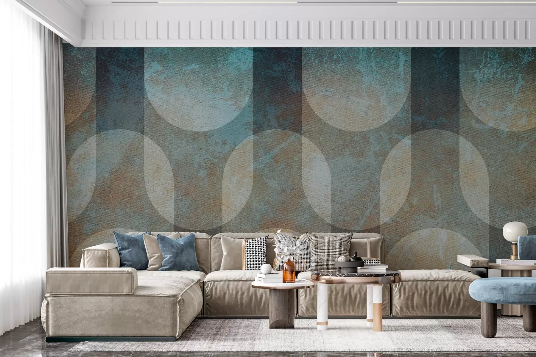fototapeter Abstrakt geometri i retro-moderne stil w04495