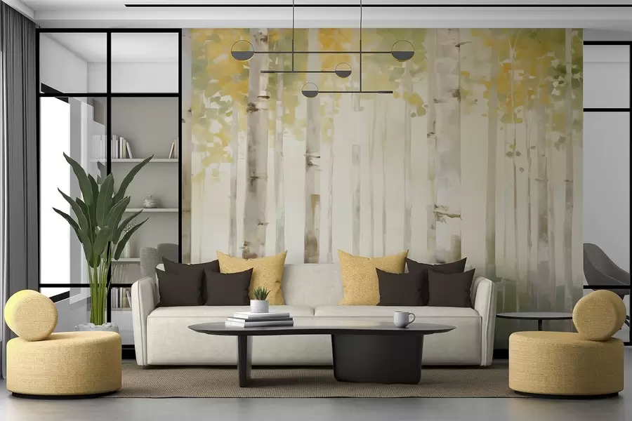 fototapeter Bjørkeskog w04520