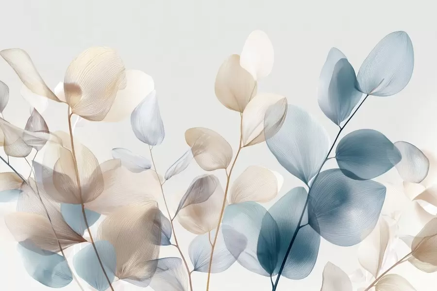 fototapeter elegante eukalyptusblader med årer w04503