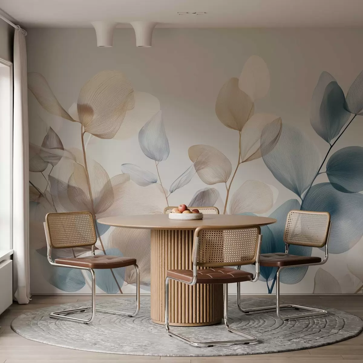 fototapeter elegante eukalyptusblader med årer w04503