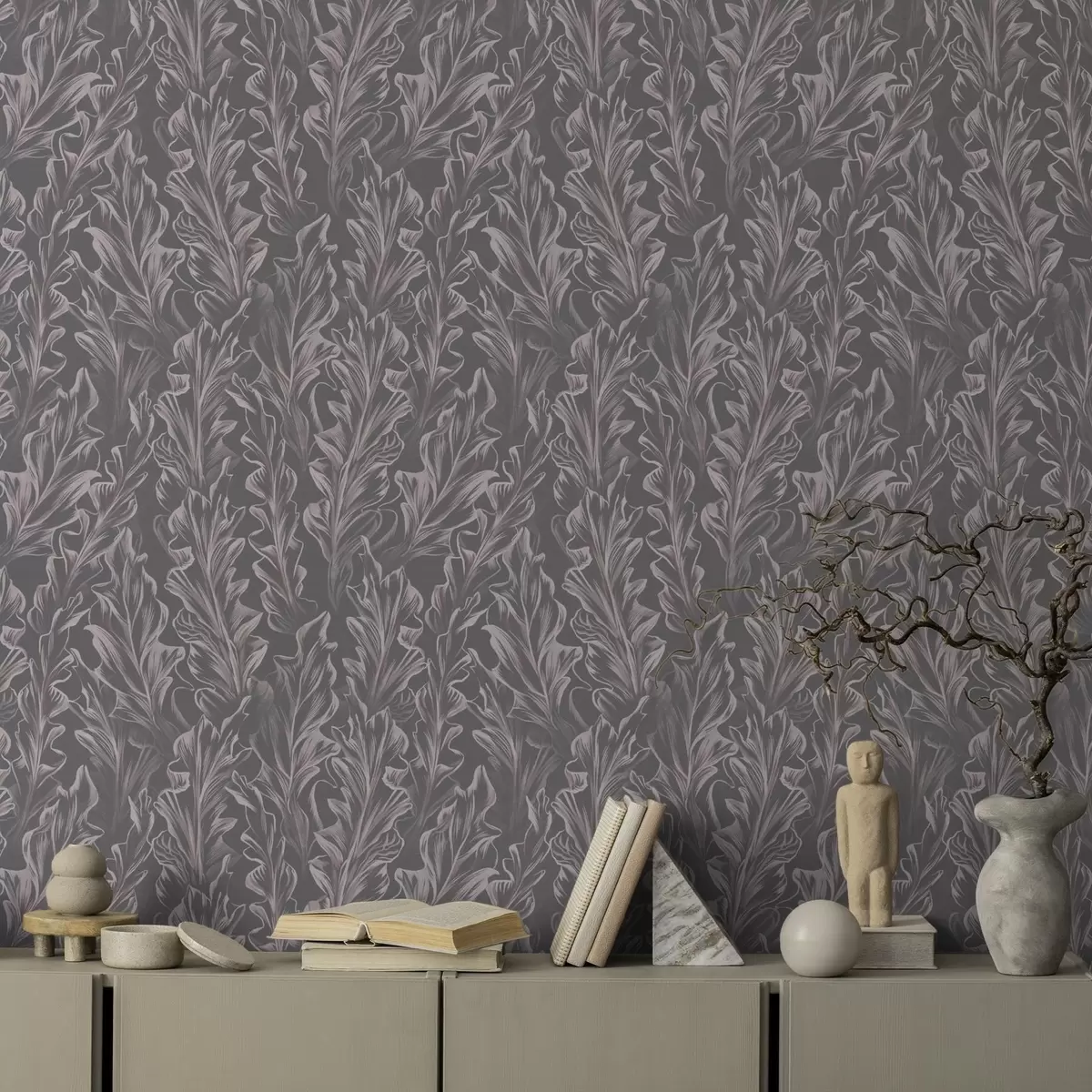 Bakgrunn Flytende bladbølger på grafittbakgrunn, høy kontrast a00495v1