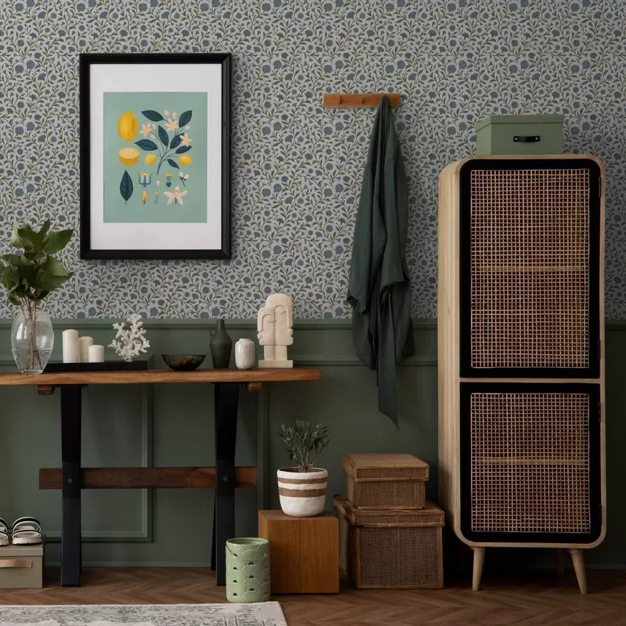 fototapeter Kornblomster og skudd på hvit bakgrunn a00588v1