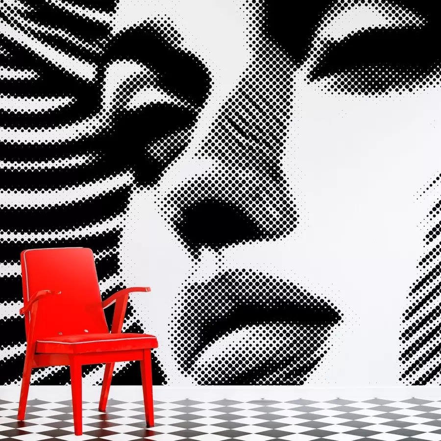 fototapeter Pop art-stil ansikt av en kvinne w04504