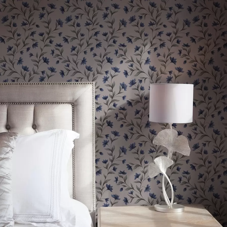 fototapeter Blåklokker på en pudderrosa bakgrunn a00622v2