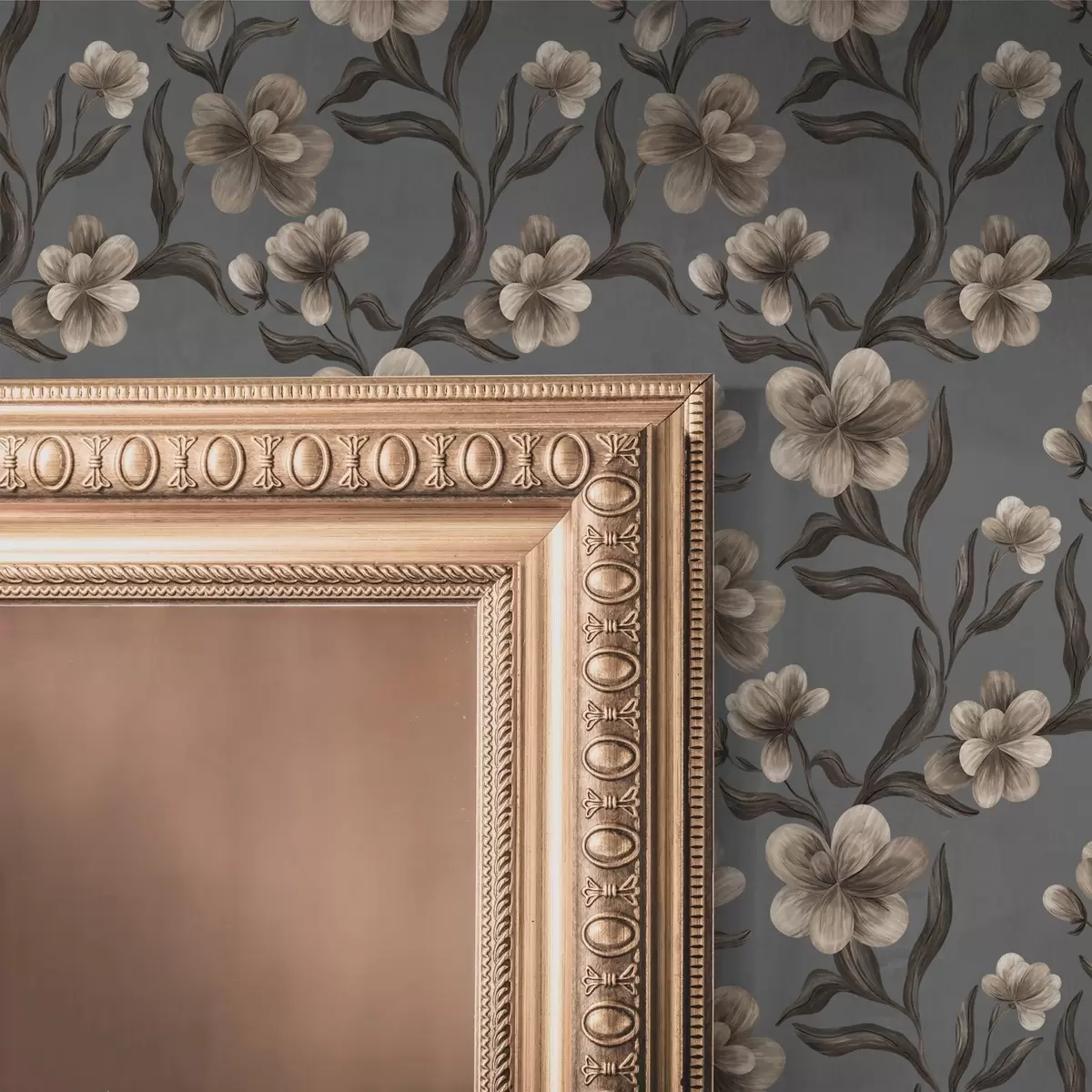 Bakgrunn Beige blomster på grafittgrå bakgrunn a00626v4