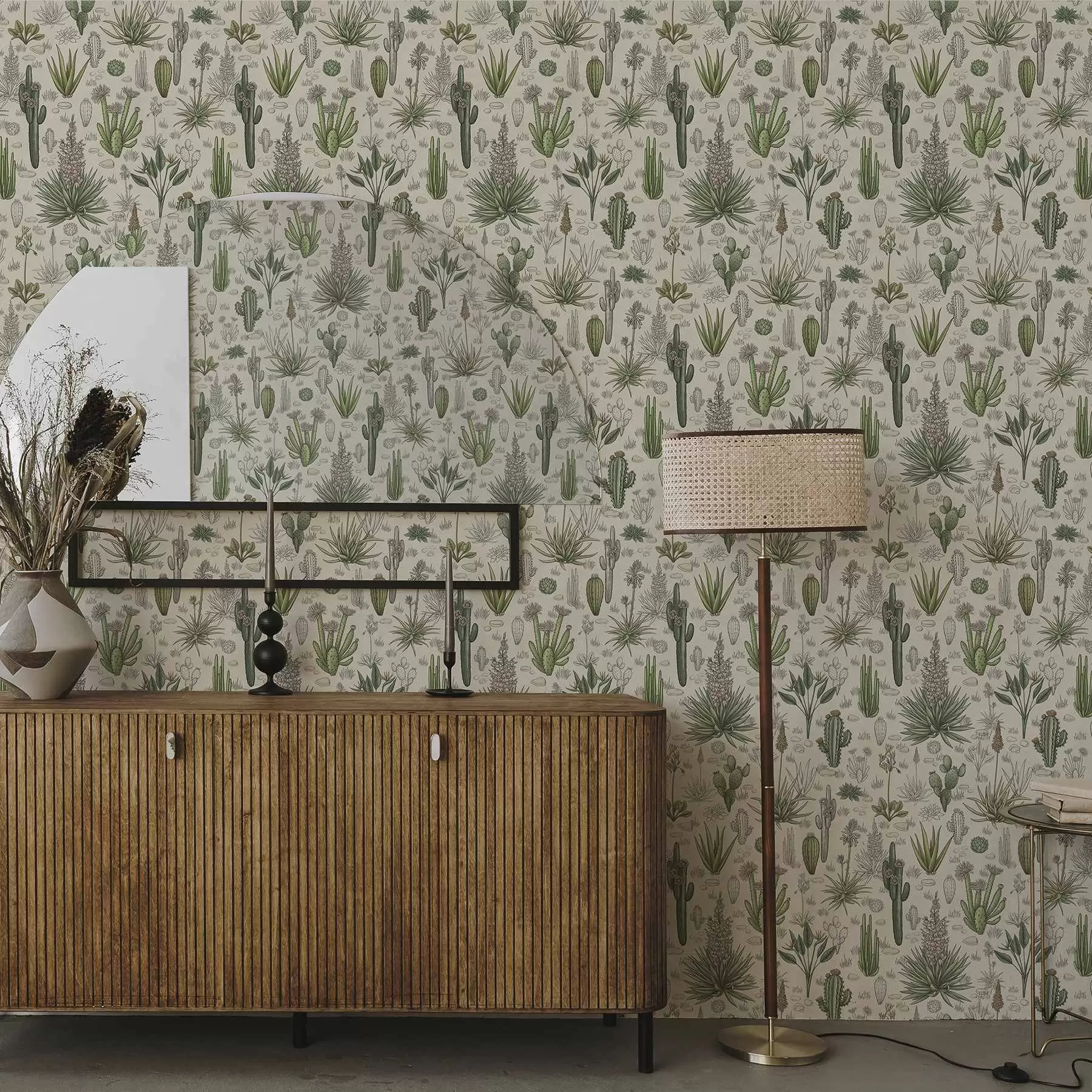 fototapeter Kaktus og sukkulenter på en varm bakgrunn, detaljert trykk a00666