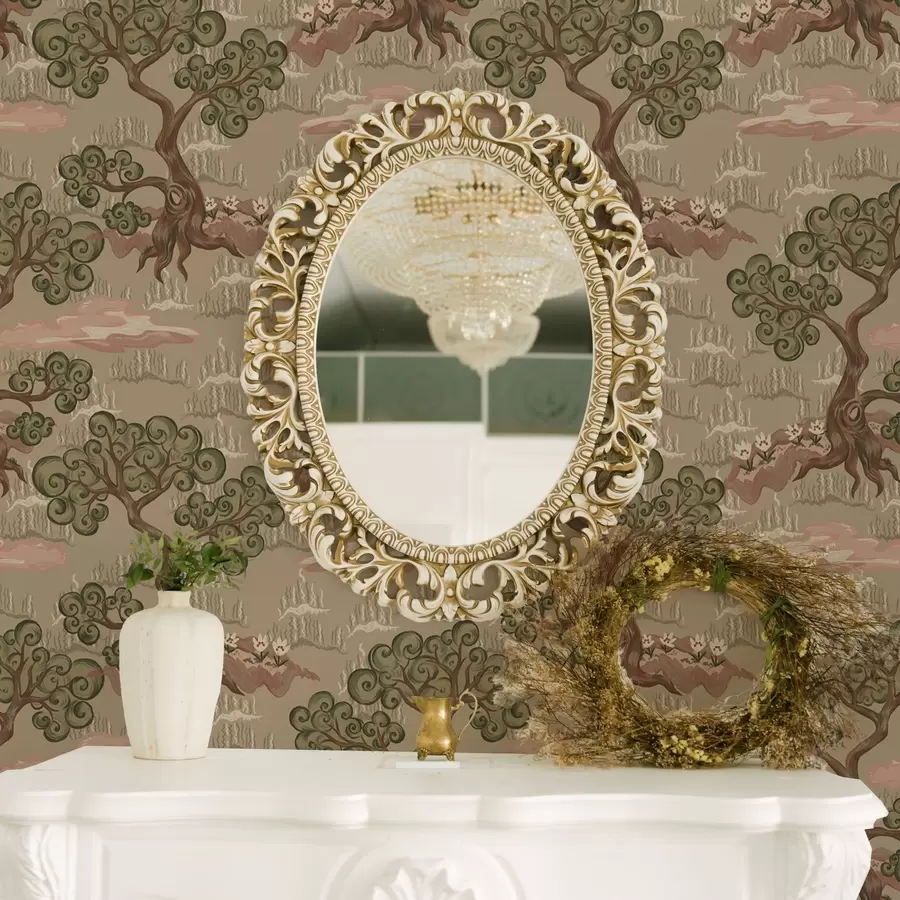 fototapeter Østlig landskap med fantasifulle trær på en sandbakgrunn a00715