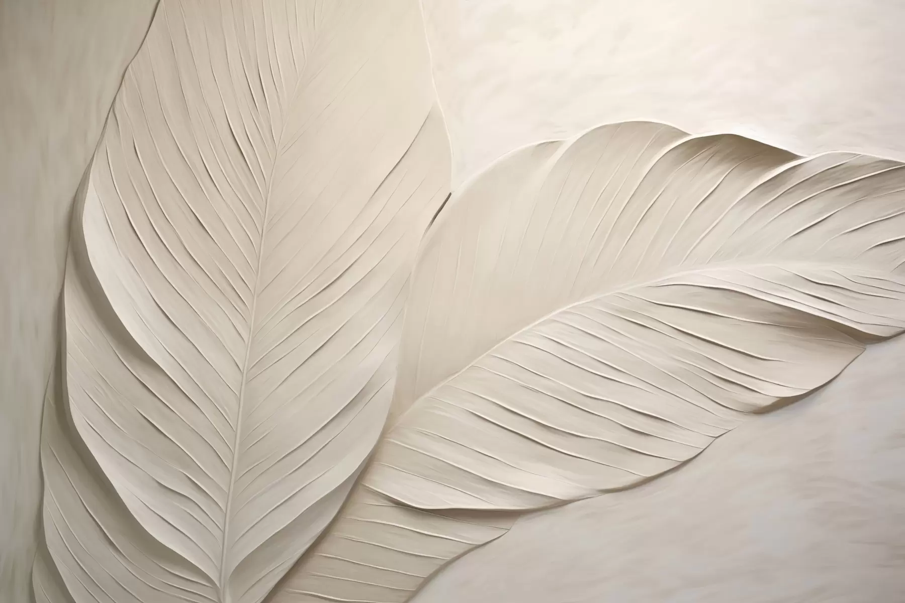 fototapeter Pregede beige blader med myke skygger w04614