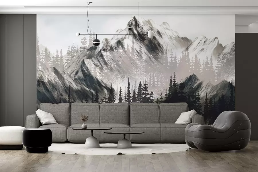 fototapeter Fjell og barskog w04666