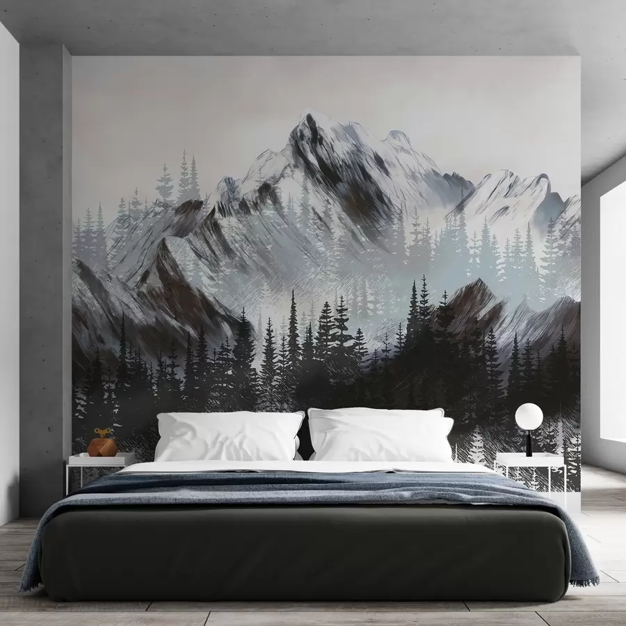 fototapeter Fjell og barskog w04666v1