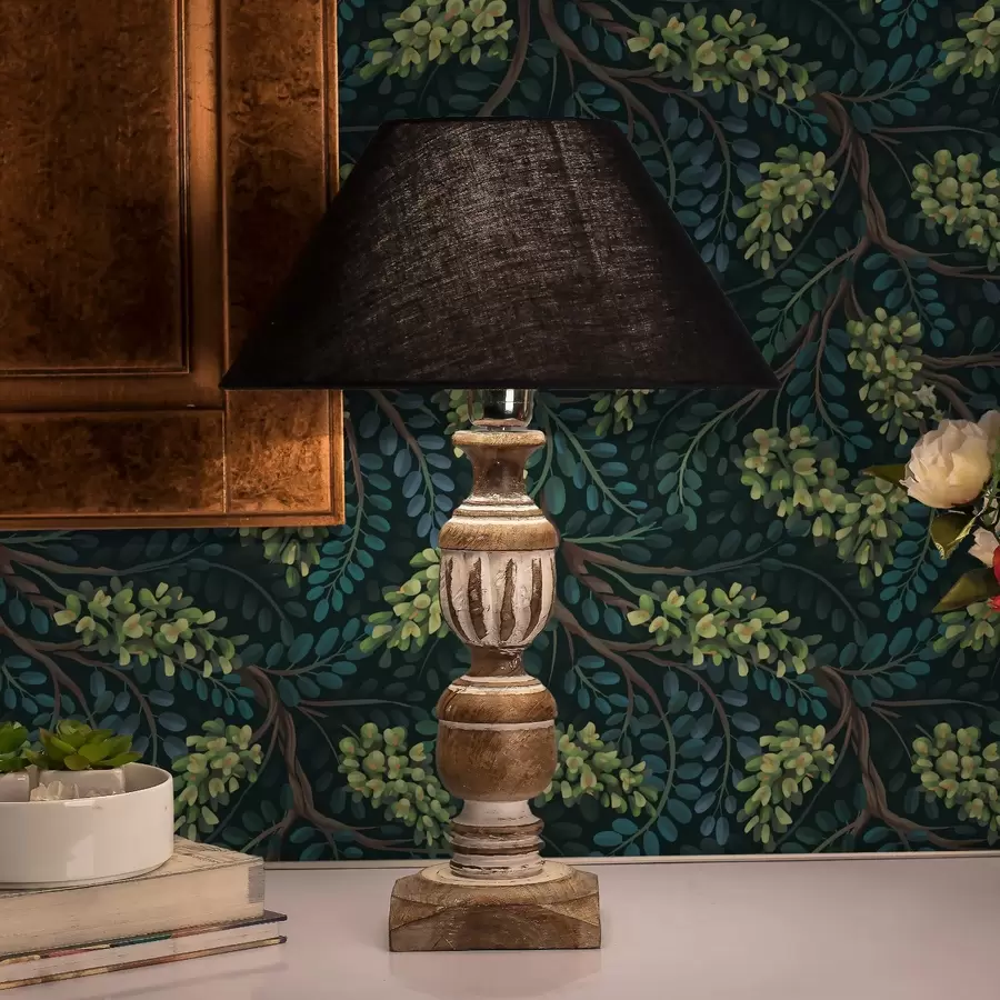 fototapeter Grener med grønnaktige blomsterstander på mørk bakgrunn a00786