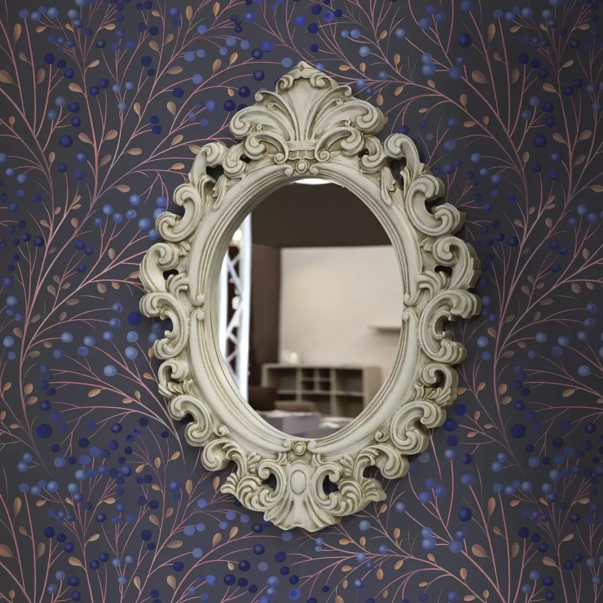 Bakgrunn Rosa-brune grener og blå bær på grafittbakgrunn a00787