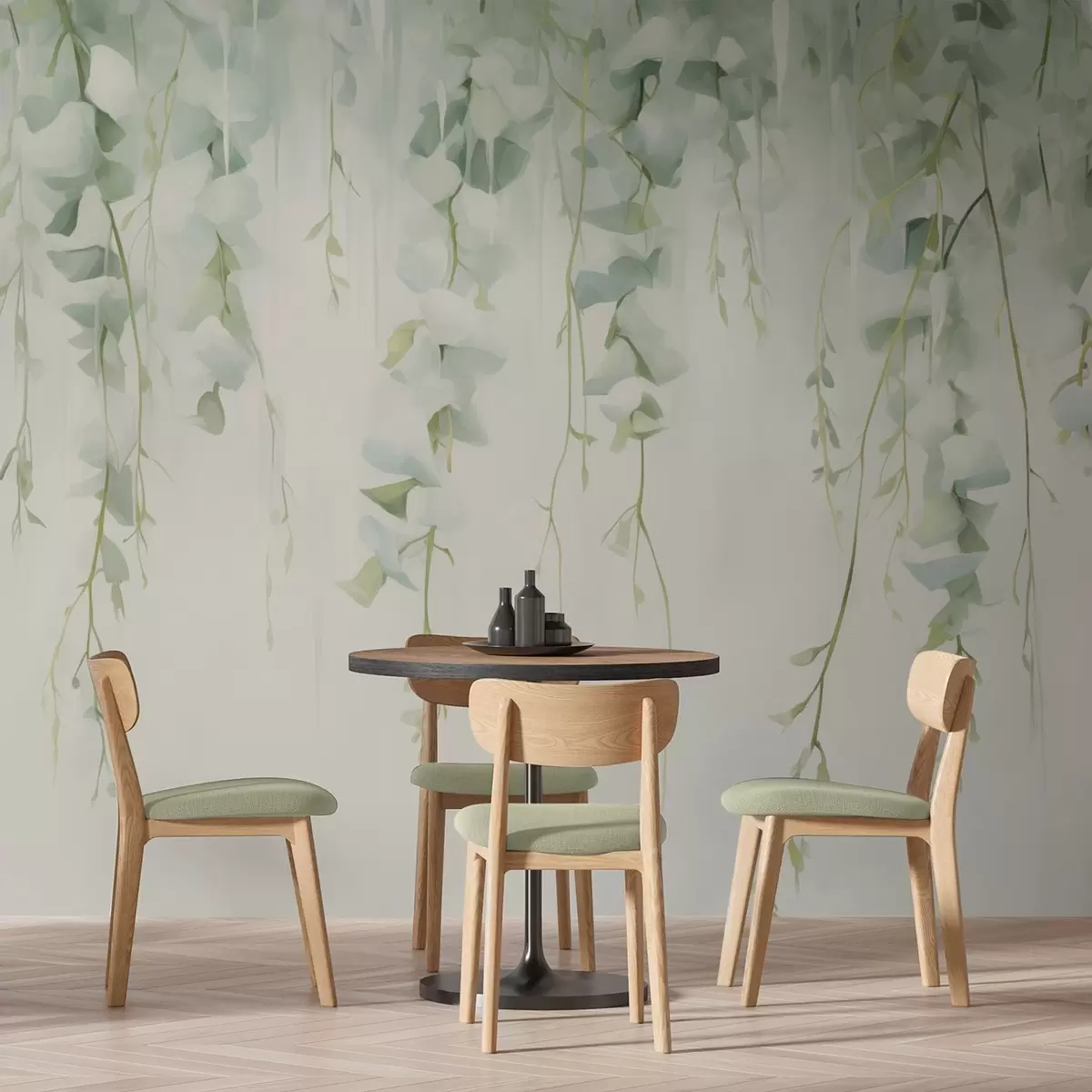 fototapeter Hengende grener med blader w04722