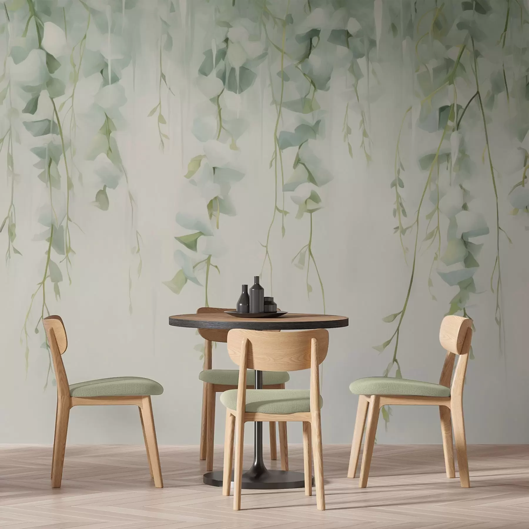 fototapeter Hengende grener med blader w04722