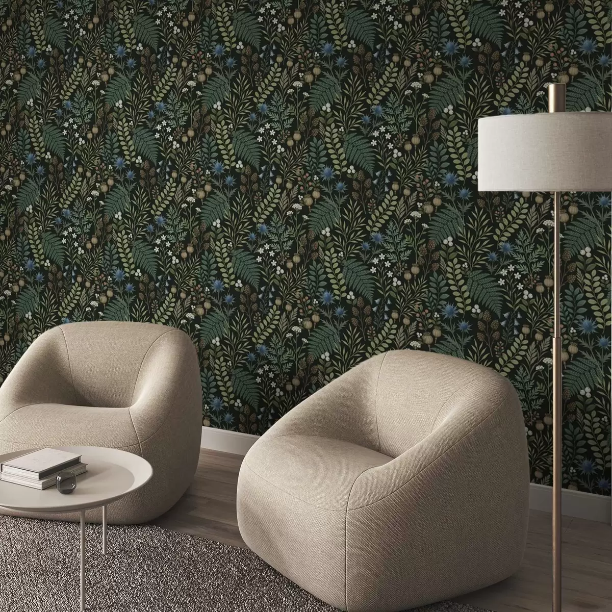 Bakgrunn Feltgress, bær og frø på mørk bakgrunn a00706