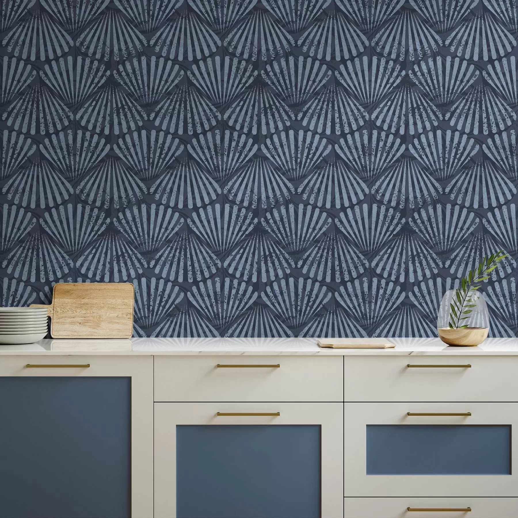 fototapeter Abstrakte stråler i blå nyanser, dynamisk motiv a00710