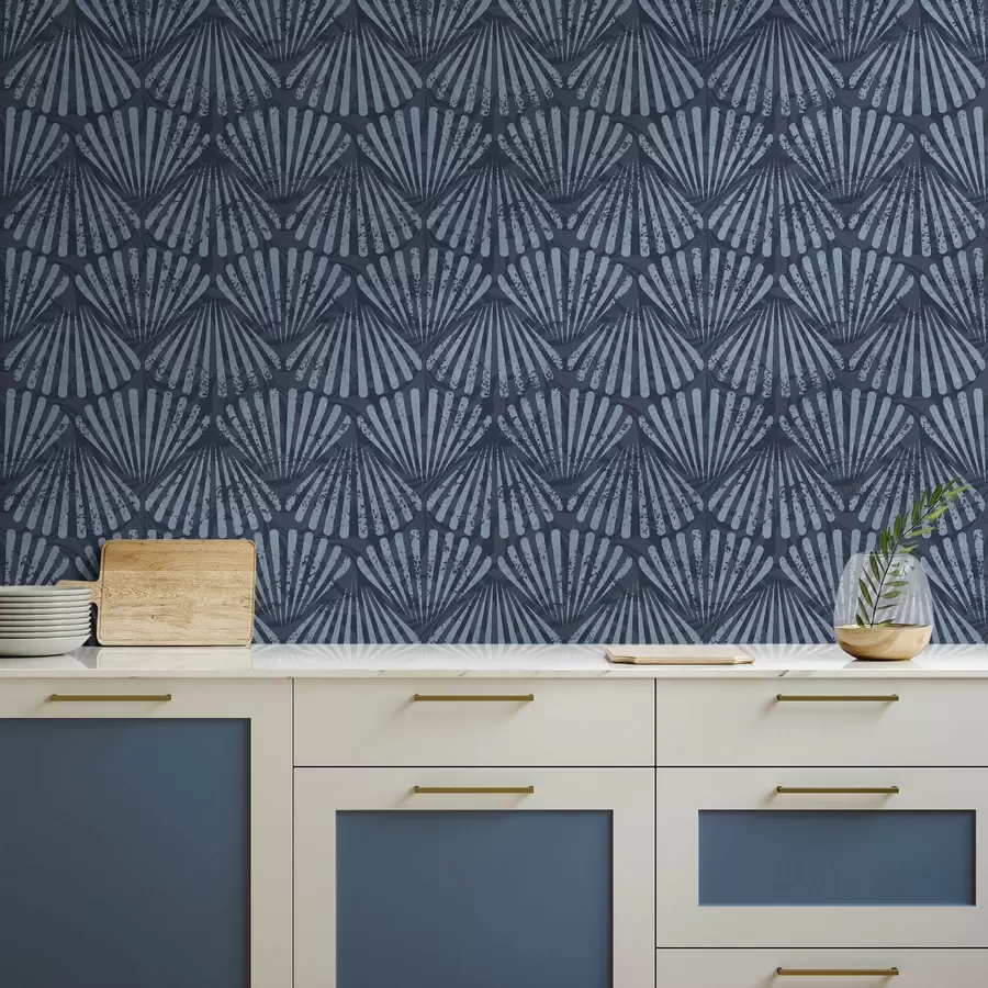 fototapeter Abstrakte stråler i blå nyanser, dynamisk motiv a00710