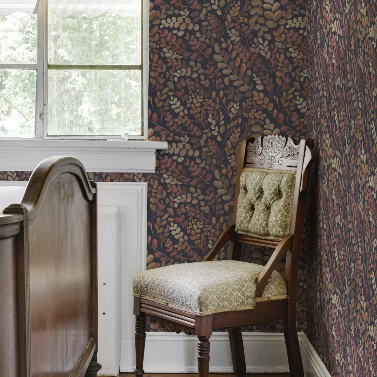 Bakgrunn Høstløv i varme oransje-rosa toner a00799v2