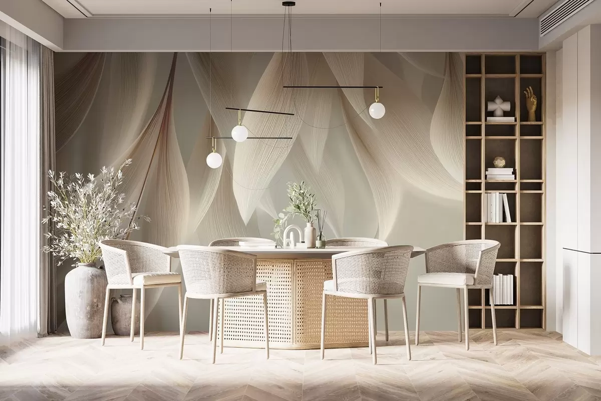 fototapeter Hengende blader med stiliserte konturer w04706