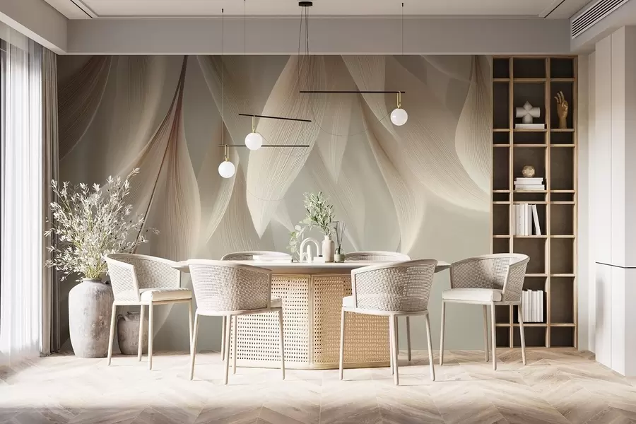 fototapeter Hengende blader med stiliserte konturer w04706