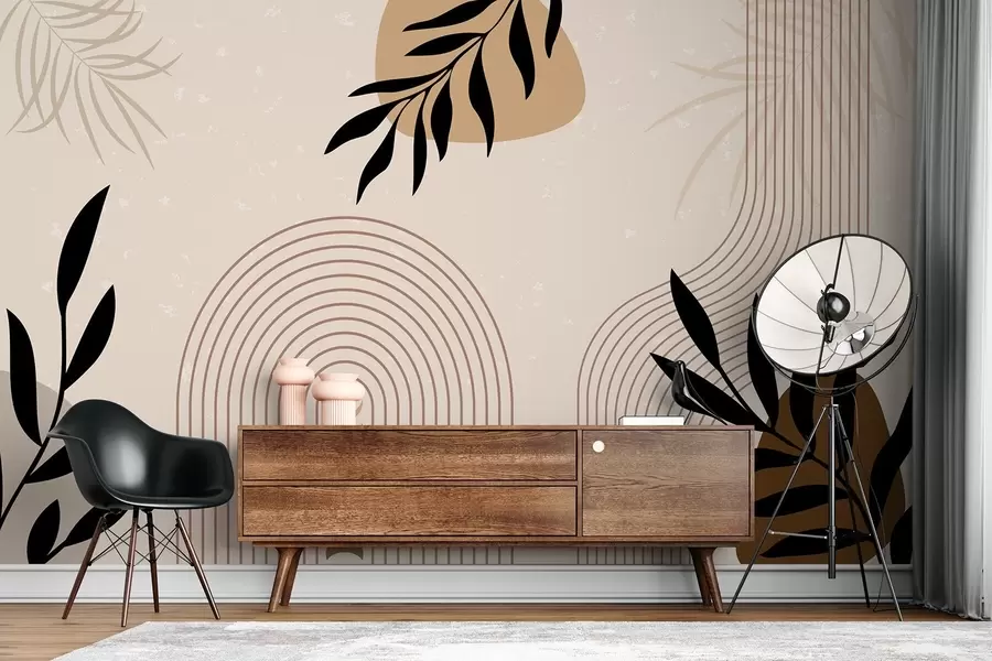 fototapeter Abstrakt med planter w04745