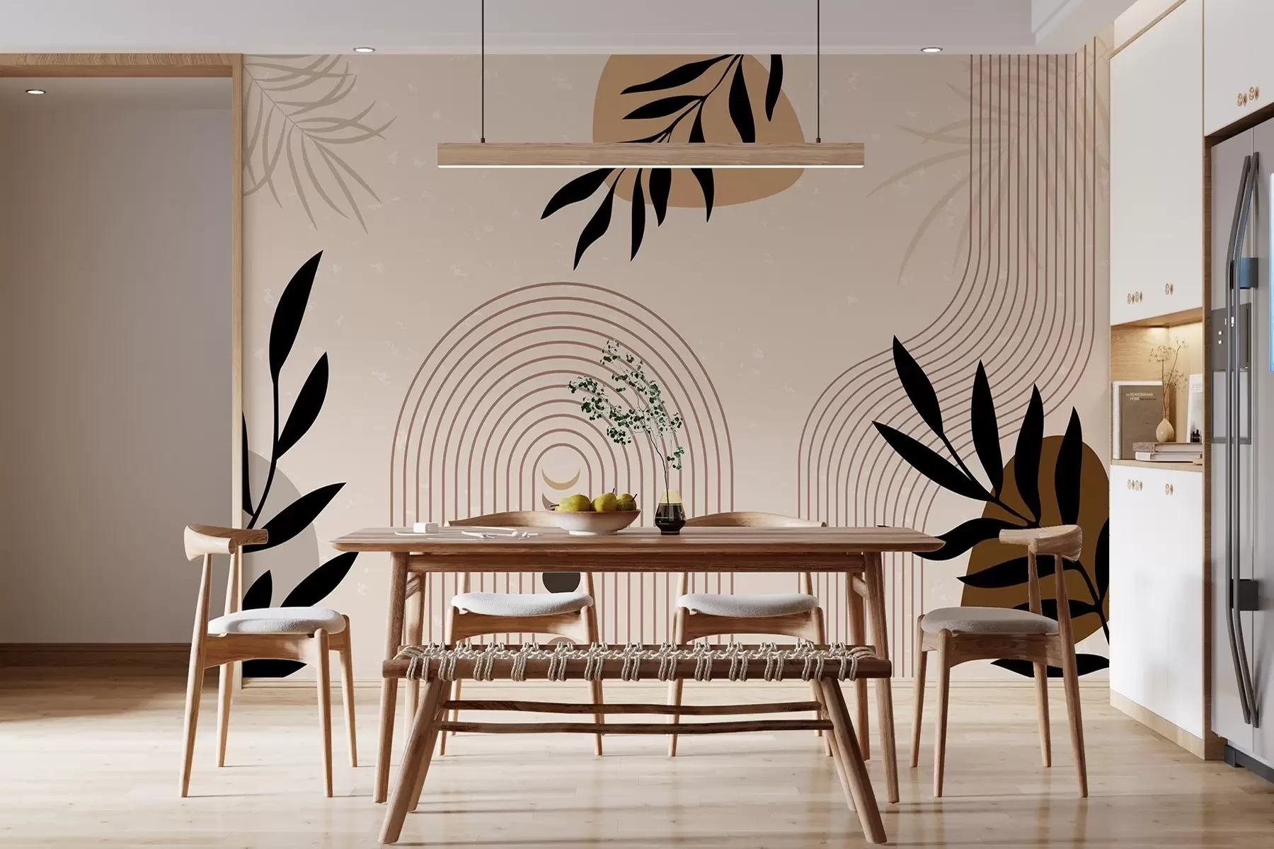 fototapeter Abstrakt med planter w04745