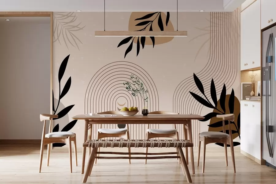 fototapeter Abstrakt med planter w04745