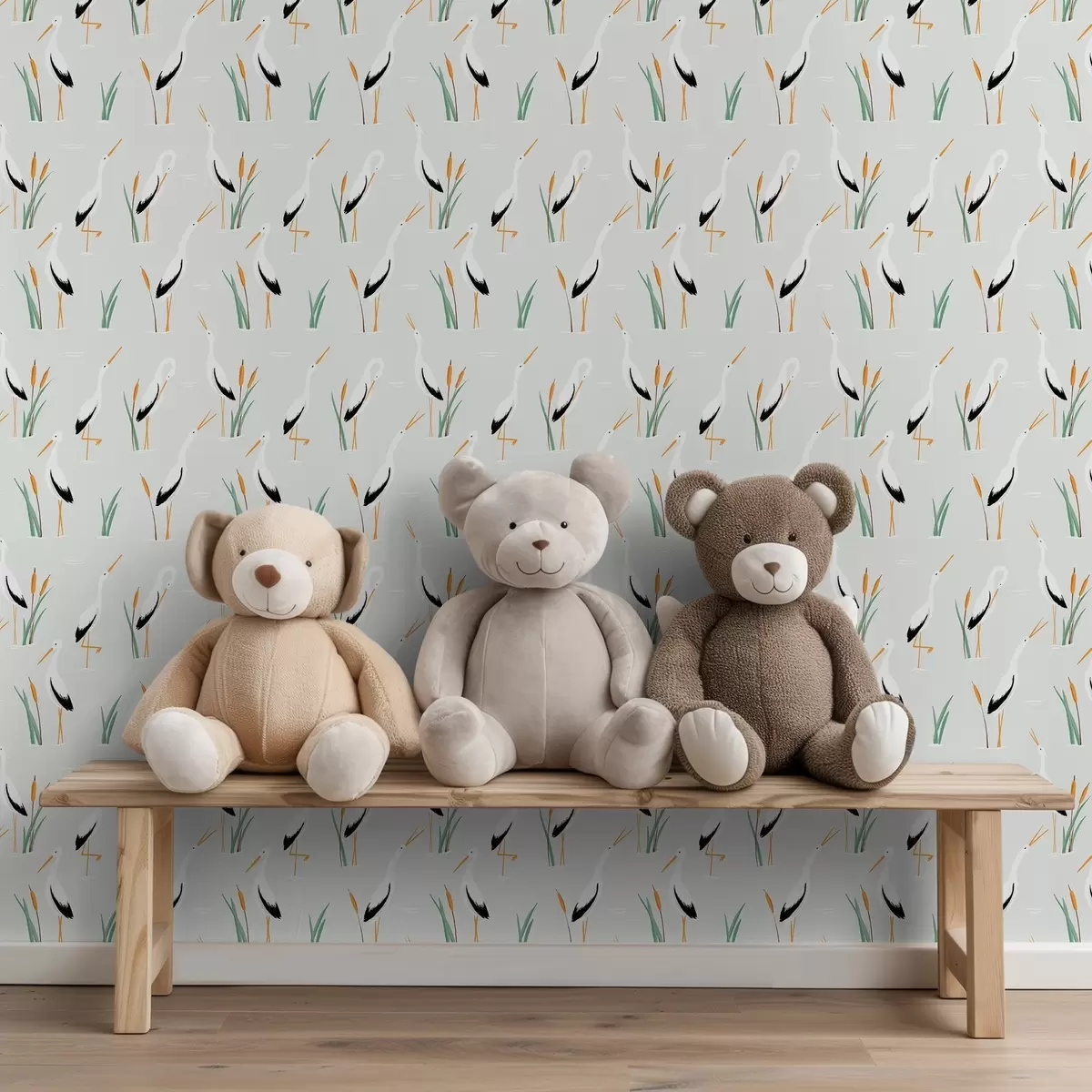 Bakgrunn Hegrer blant siv på en lys bakgrunn a00650v2