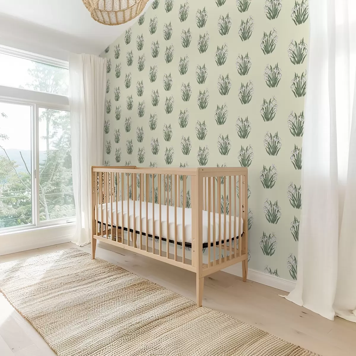 Bakgrunn Snøklokker med grønne blader på kremfarget bakgrunn a00651v2