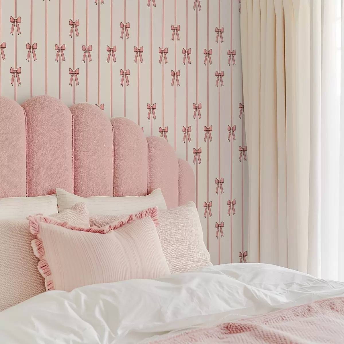 Bakgrunn Vertikale bånd med sløyfer, elfenbensfarget bakgrunn a00653