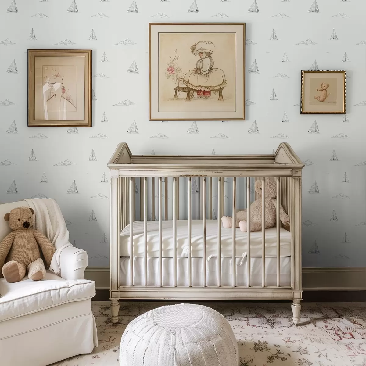 Bakgrunn Skisse av yachter og øyer, lys bakgrunn a00654v2