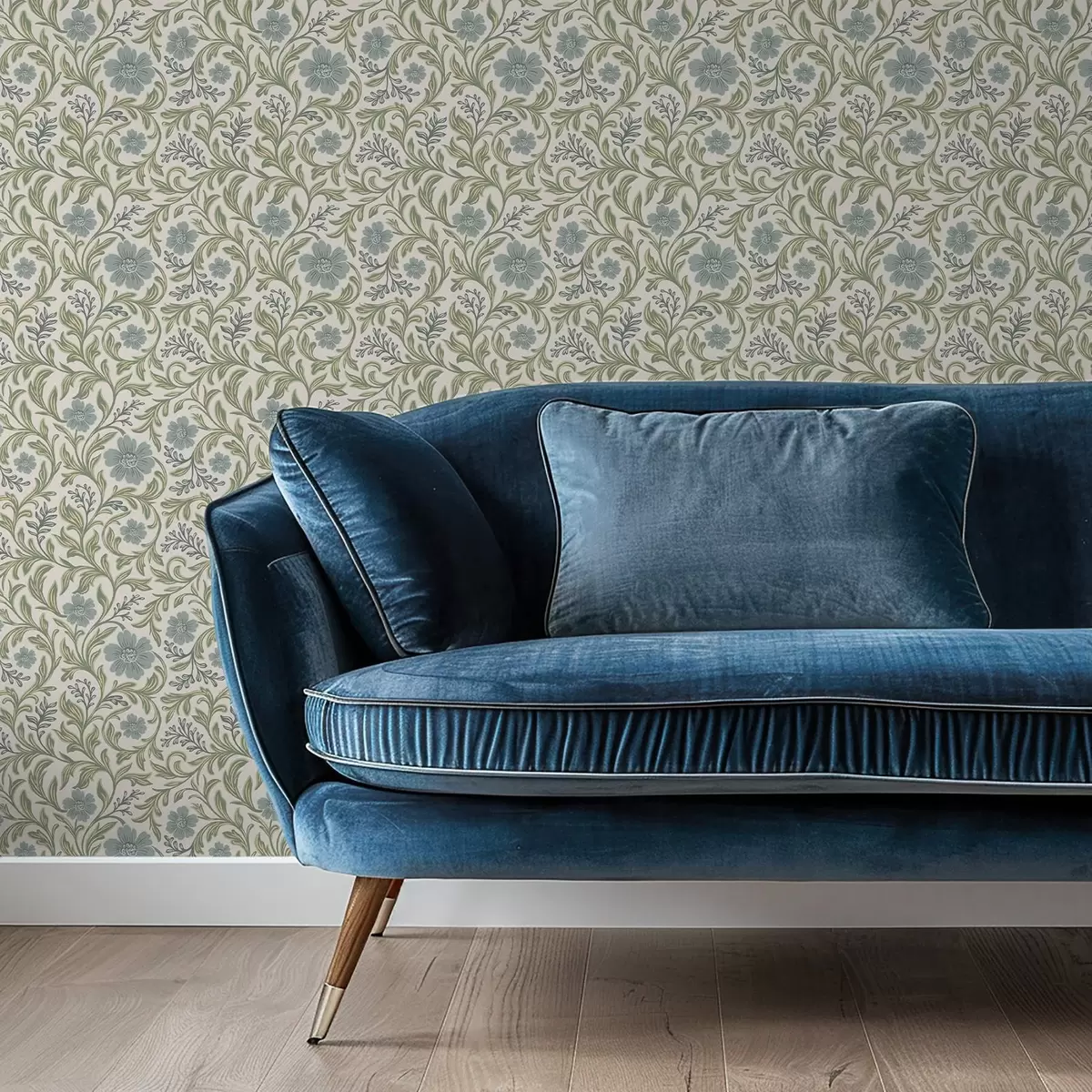 Bakgrunn Salviegrå blomsterornament på lys bakgrunn a00712