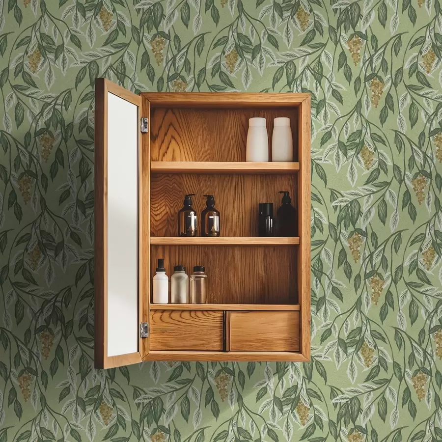 fototapeter Grener med bærklynger på grønn bakgrunn a00734