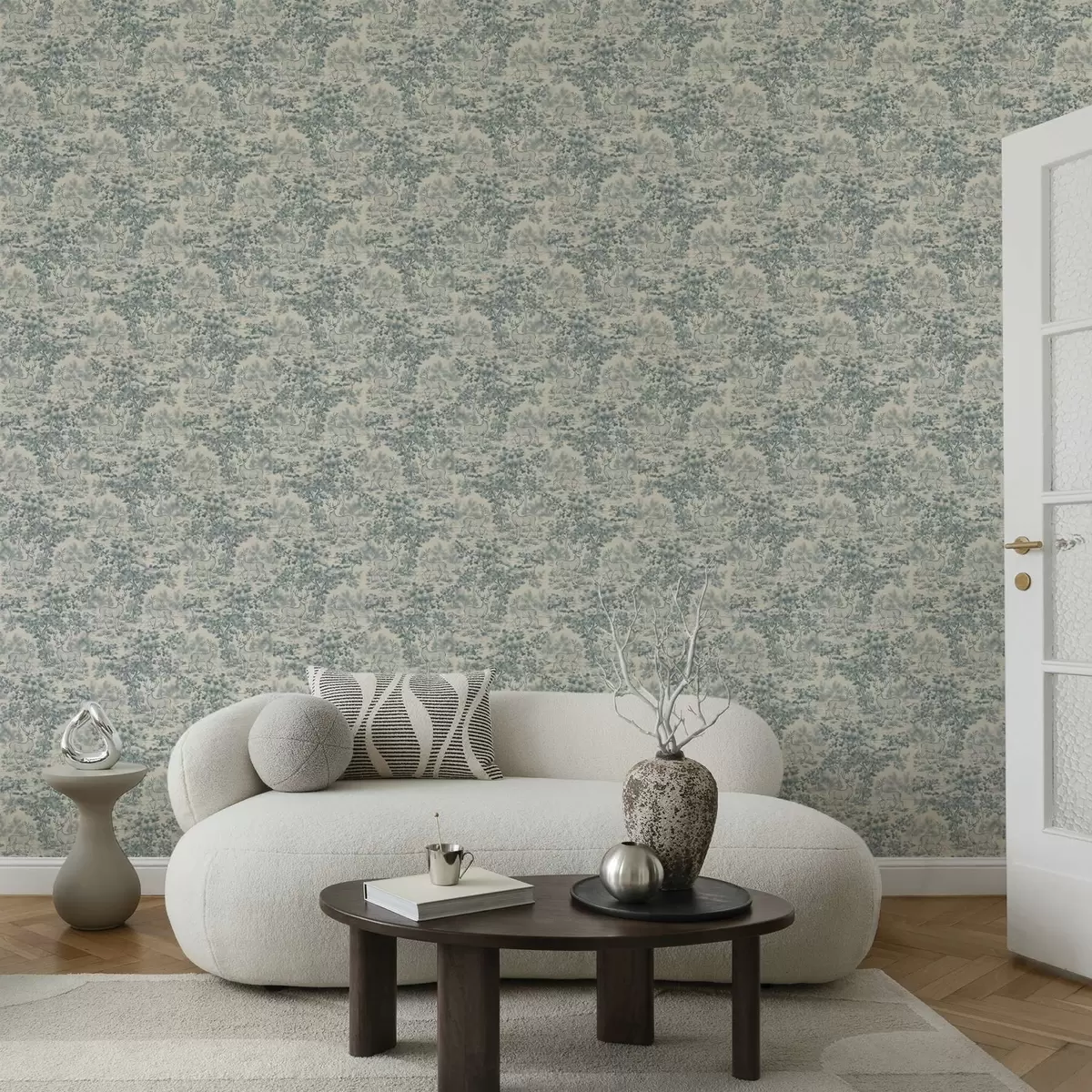 Bakgrunn Monokrom hjortescene i skogen a00748