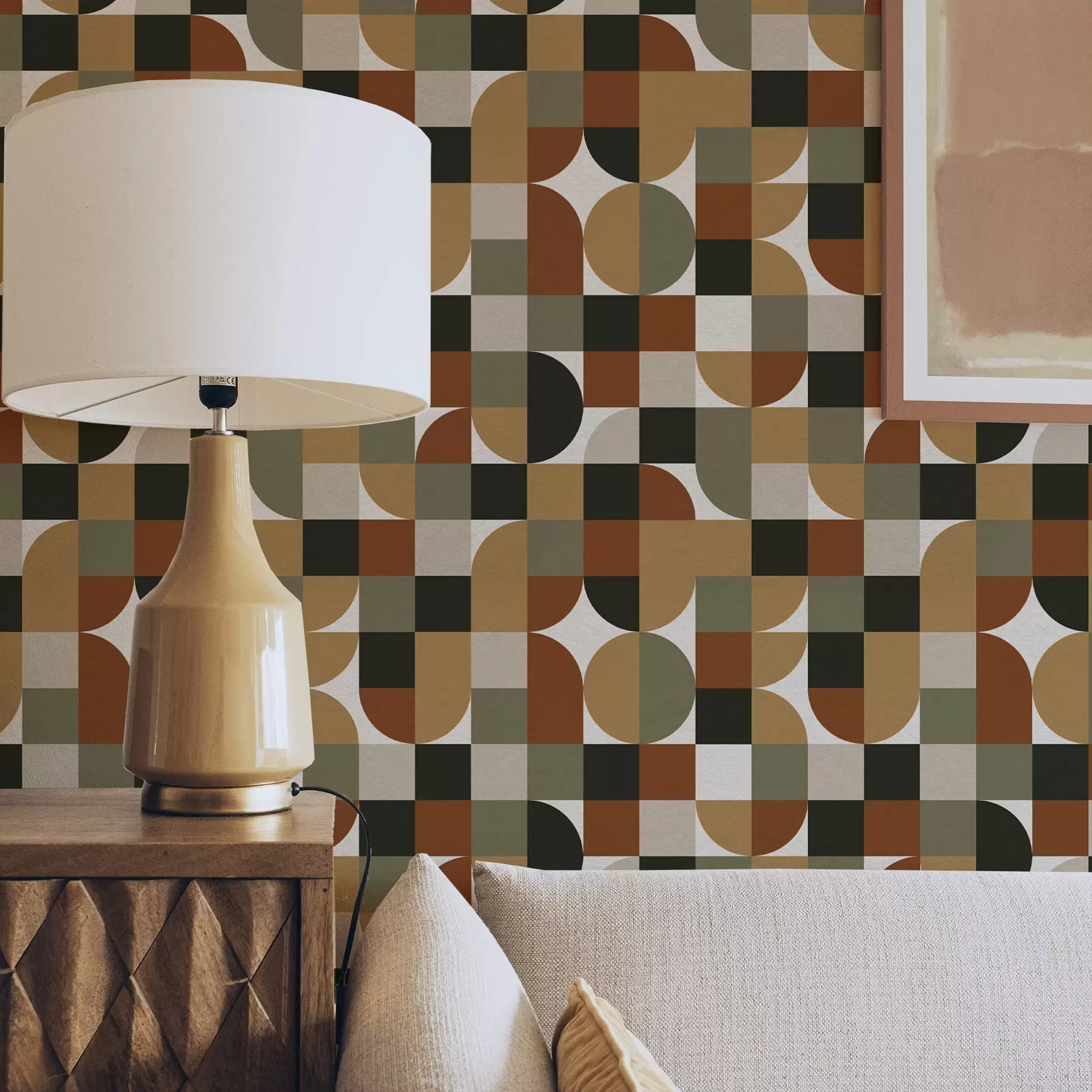 fototapeter Modulær geometri i varme jordfarger a00770