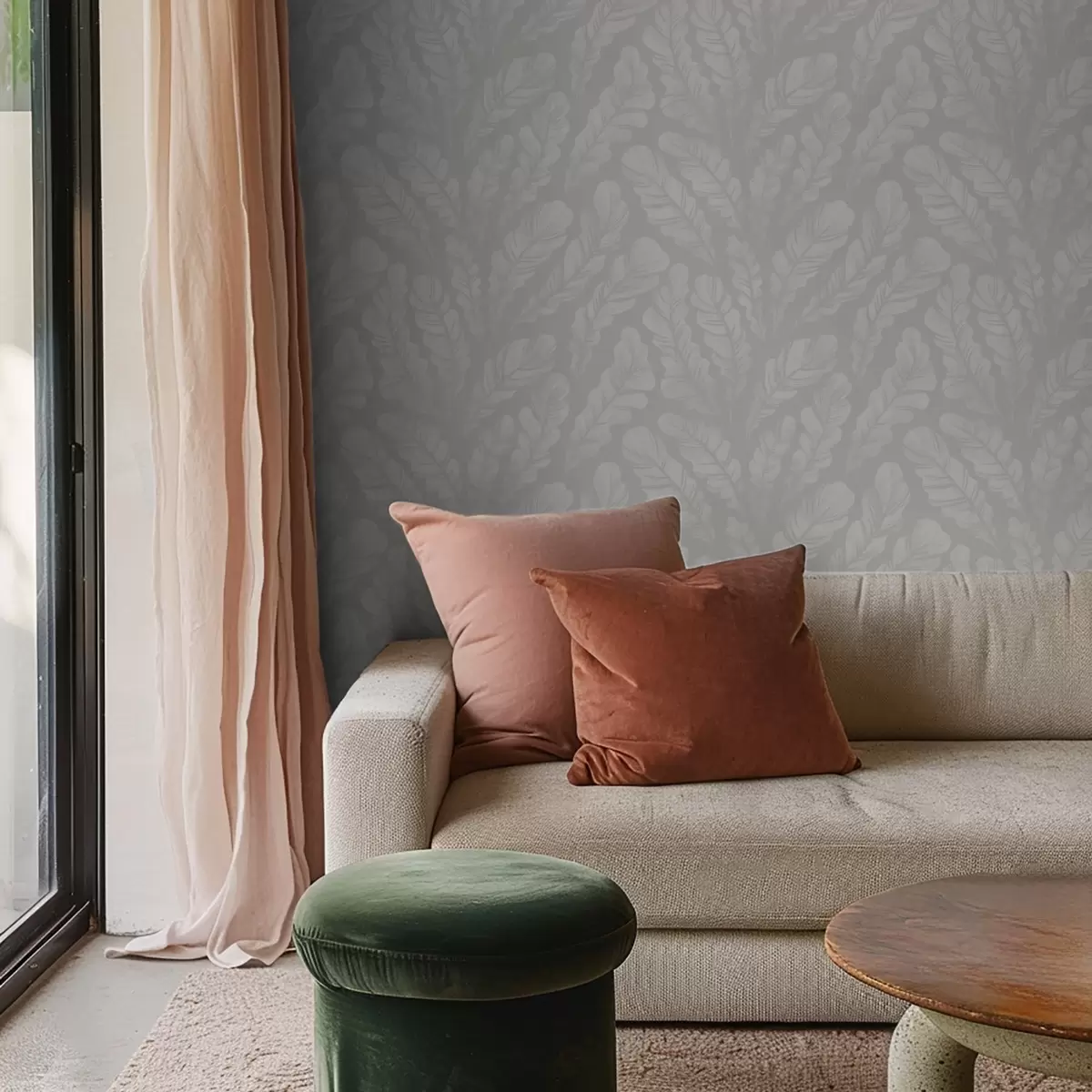 Bakgrunn Store fjær i myke grå nyanser a00839