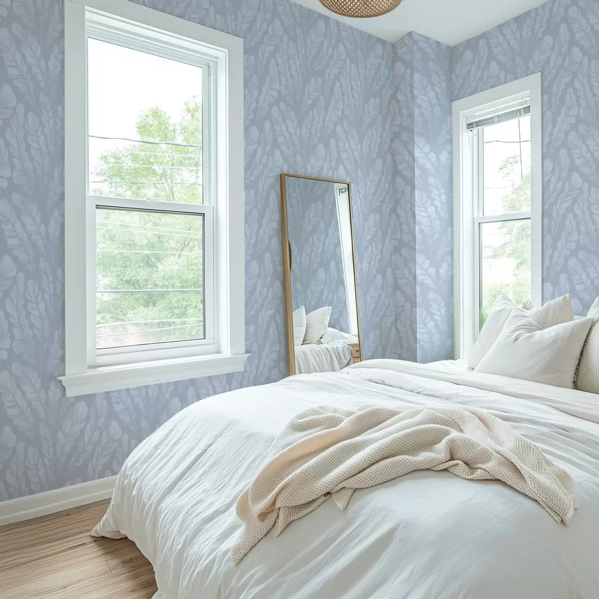 Bakgrunn Store fjær i lyse blågrå nyanser a00839v1