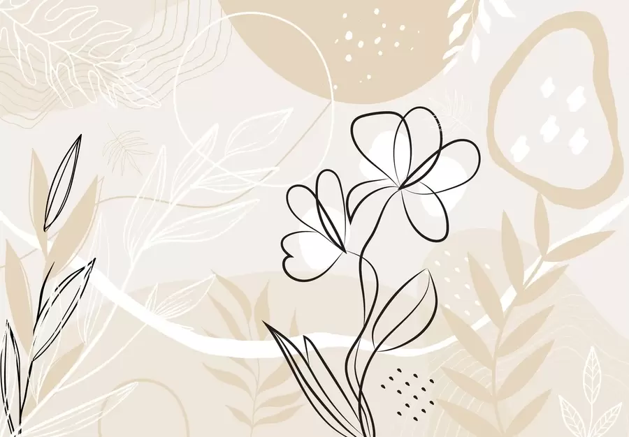 fototapeter Abstrakt med planter w04760