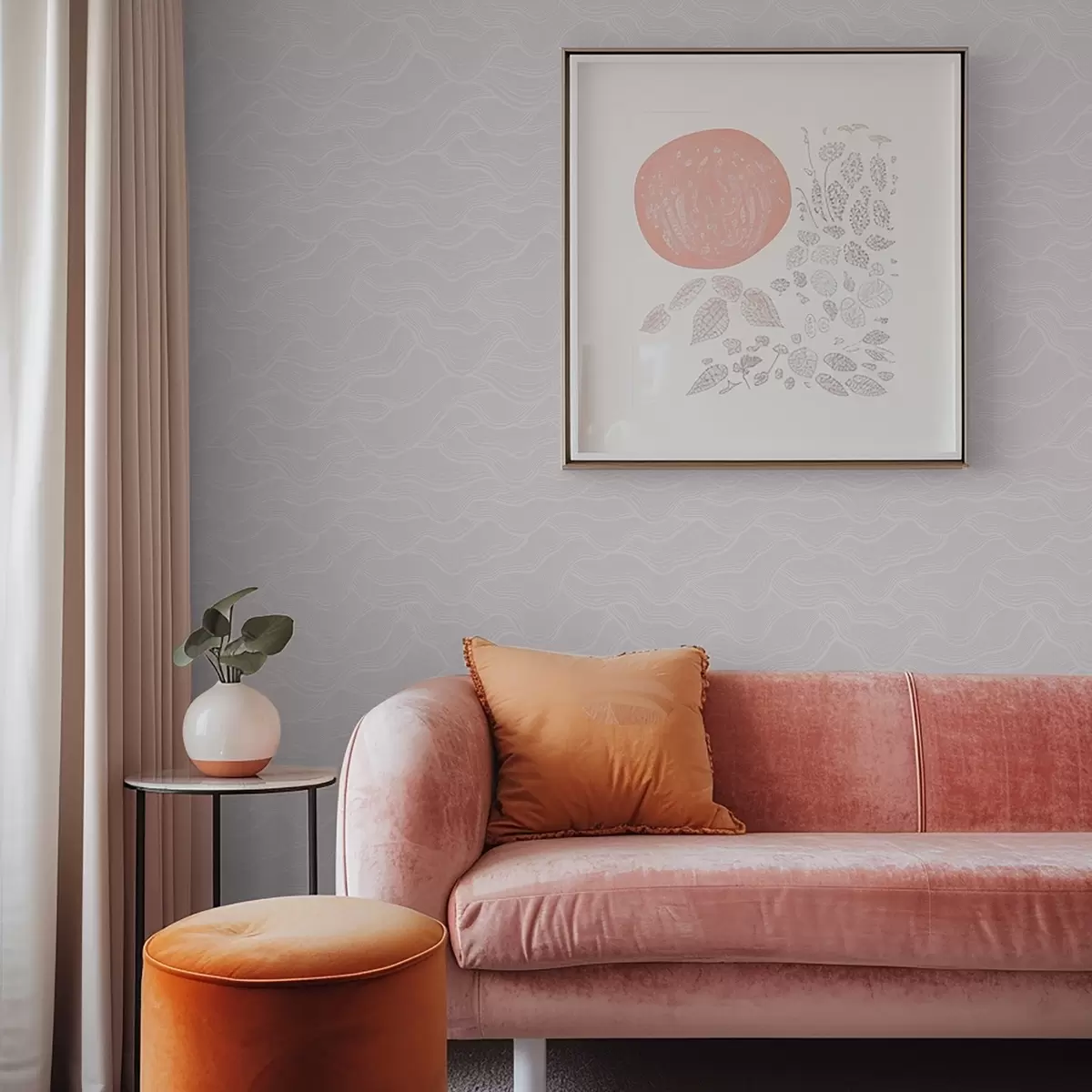 Bakgrunn Pastellrosa bakgrunn med bølgete linjer a00682v3