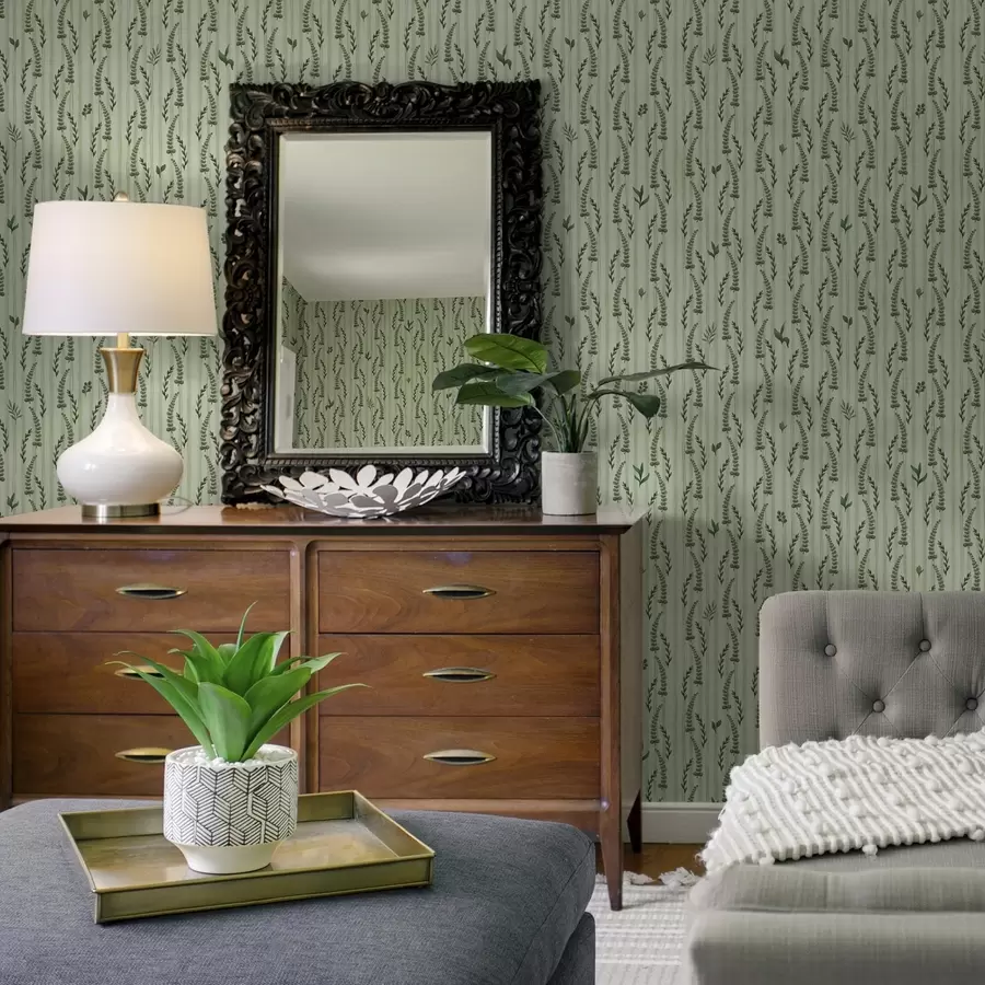 fototapeter Tett grønt gress og skudd på mynte med striper a00819