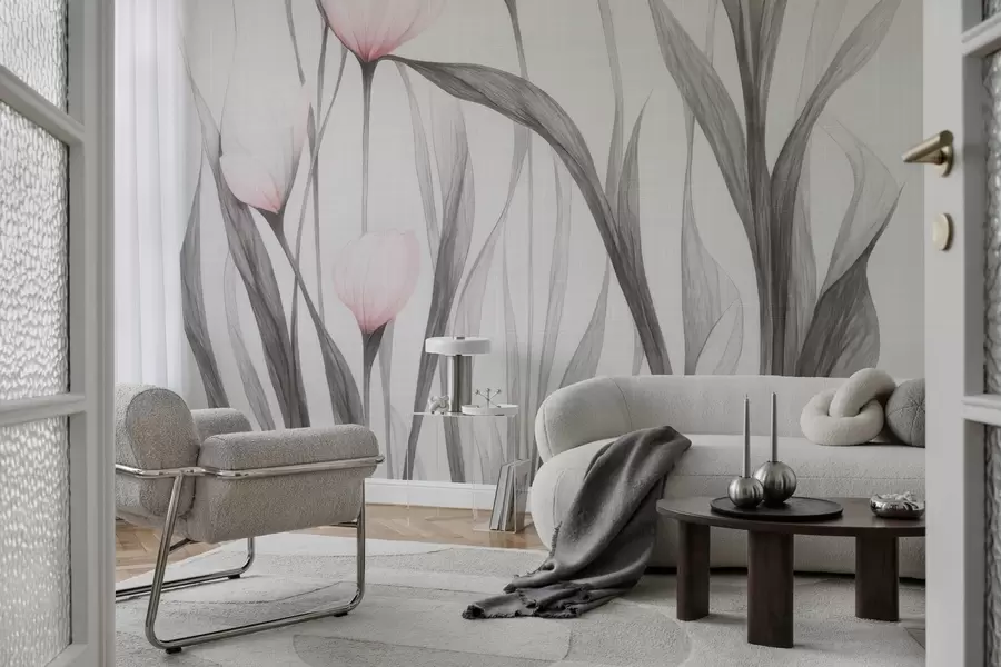 fototapeter Skjøre, gjennomsiktige tulipaner w04831v1